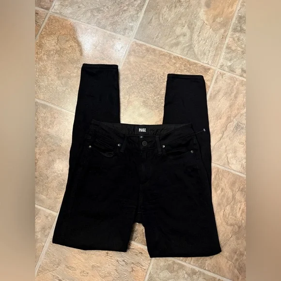 PAIGE Hoxton Ultra Skinny Pants Black Women’s Size 26 Made in USA - Picture 3 of 6